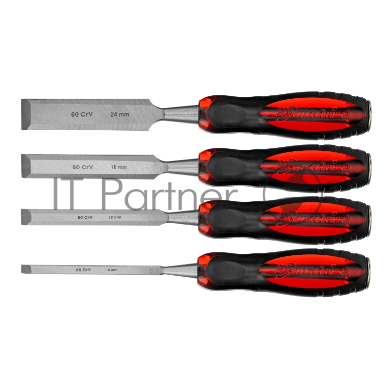 Набор долот-стамесок Тигровый глаз плоских, 4 штуки, 6-12-18-24 мм MATRIX 24432