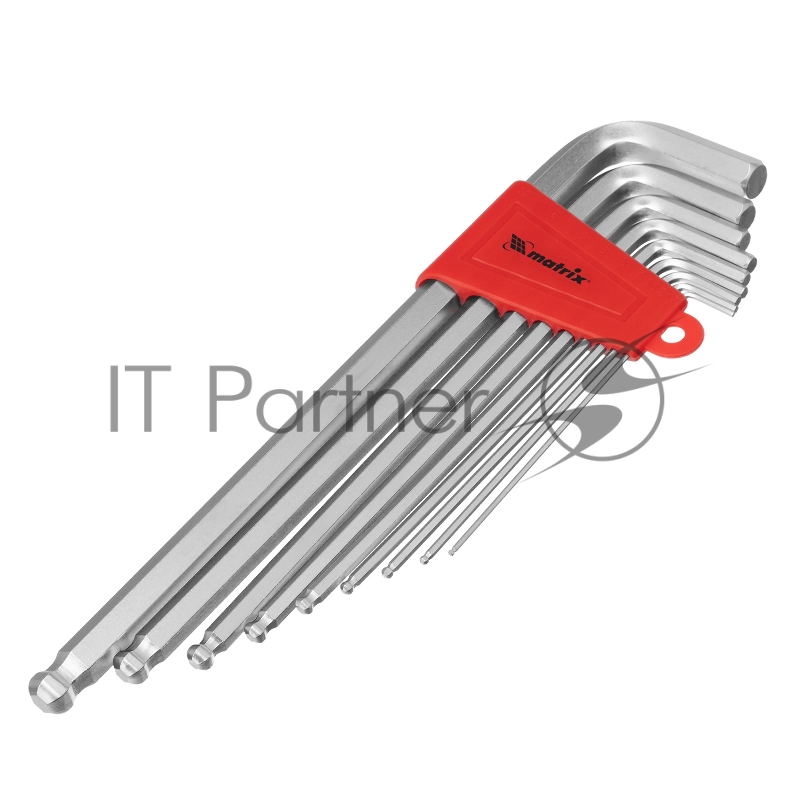 Набор имбусовых ключей MATRIX HEX 9 шт экстра-длинный с шаром 16410