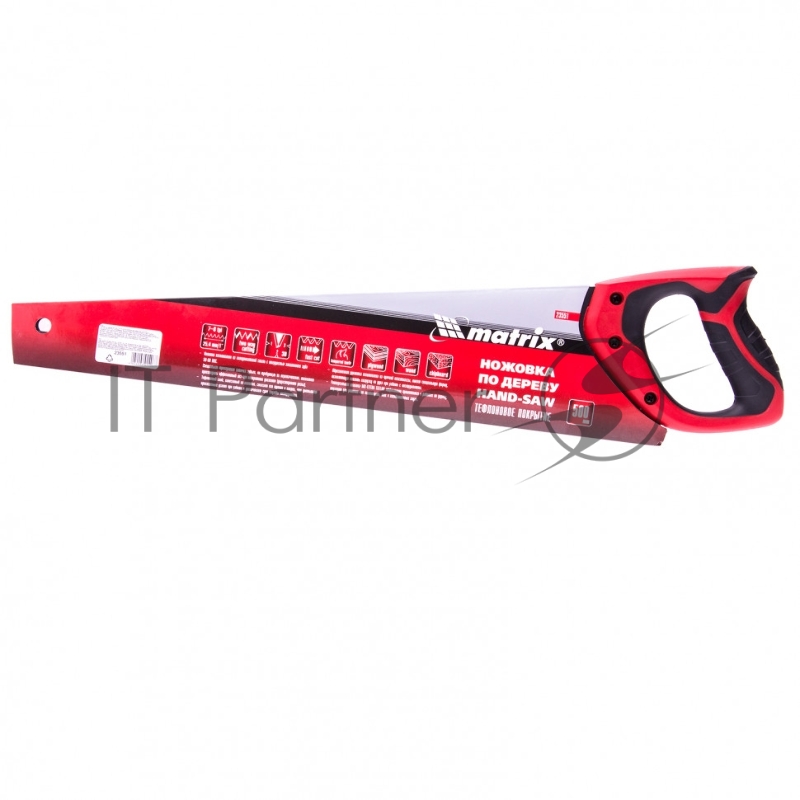 Ножовка по дереву MATRIX 23551, 500 мм, 7-8 TPI, зуб-3D, каленый зуб, тефлоновое покрытие полотна, 2-х комп..рук-ка