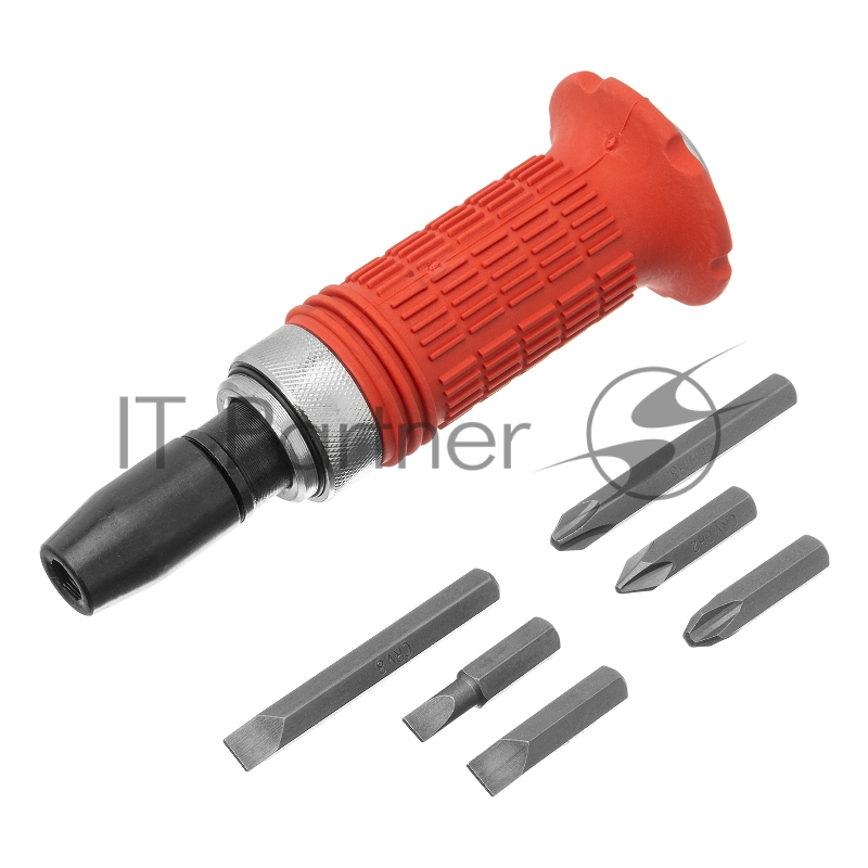 Отвертка ударно-поворотная MATRIX 11579 1/2, набор бит, 6 шт., обрезиненная ручка, в пласт. боксе