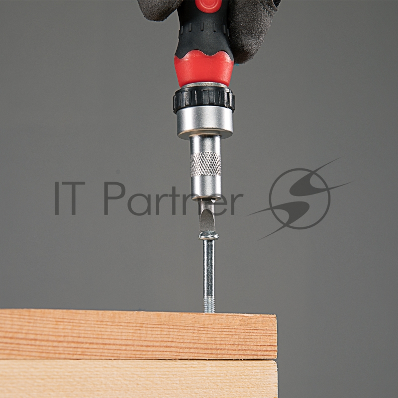 Отвёртка реверсивная MATRIX 11332 с набором бит и насадок торцевых, CrV,1/4, 16шт