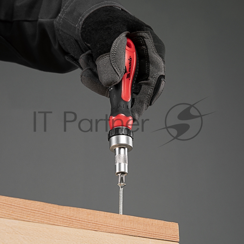 Отвёртка реверсивная MATRIX 11332 с набором бит и насадок торцевых, CrV,1/4, 16шт