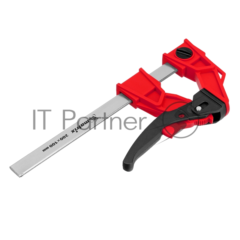 Реечная быстрозажимная усиленная струбцина MATRIX 200х100х351мм, штанга 5х22мм 20726