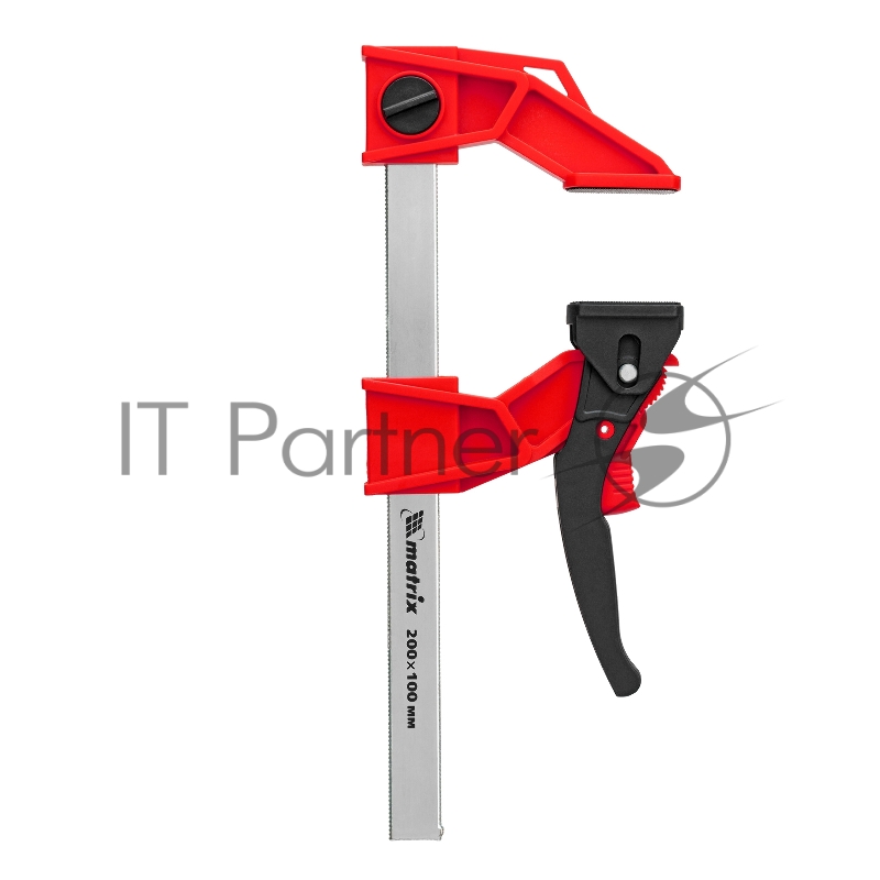 Реечная быстрозажимная усиленная струбцина MATRIX 200х100х351мм, штанга 5х22мм 20726