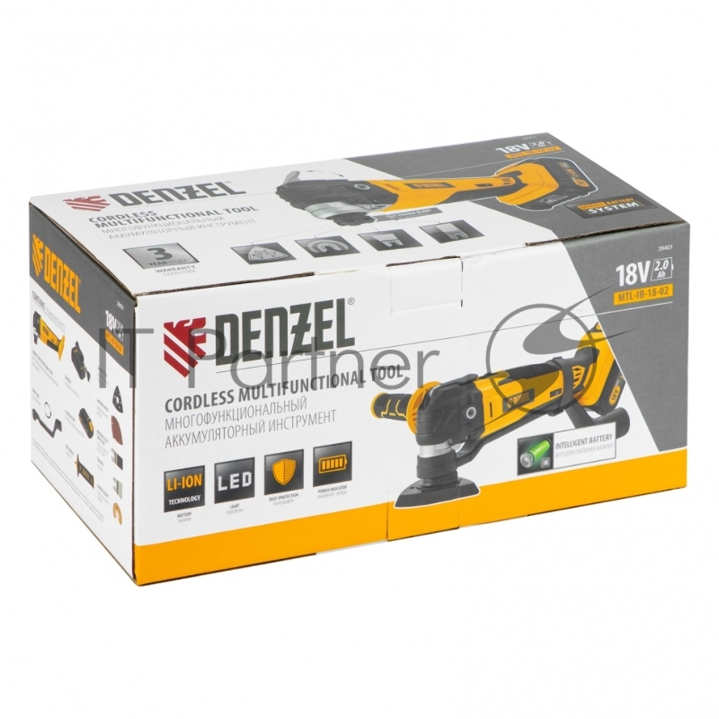Многофункциональный инструмент аккумуляторный DENZEL MTL-IB-18-02 Li-Ion 18 В 15 Ач 28401