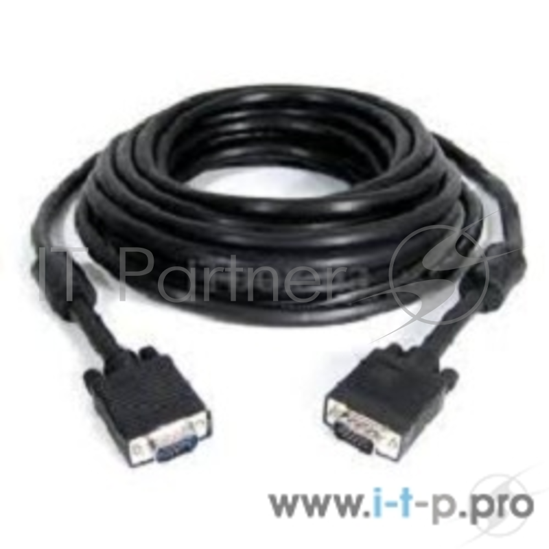 Кабель Gembird/Cablexpert CC-PPVGA-30M-B, Кабель VGA Premium , 15M/15M, 30м, черный, тройной экран, феррит.кольца