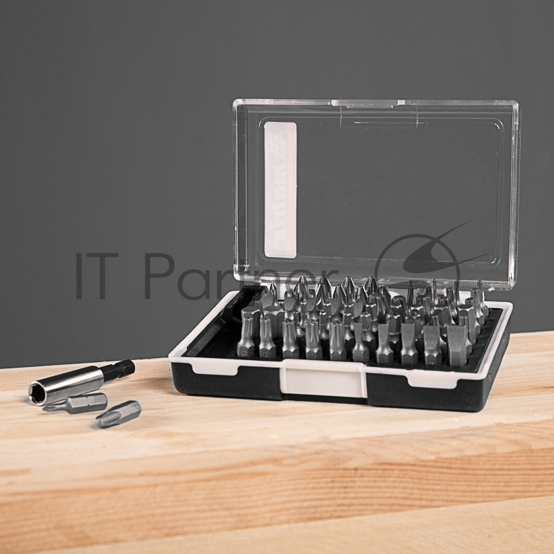 Набор бит с магнитным держателем MATRIX 11387, CrV, 61шт