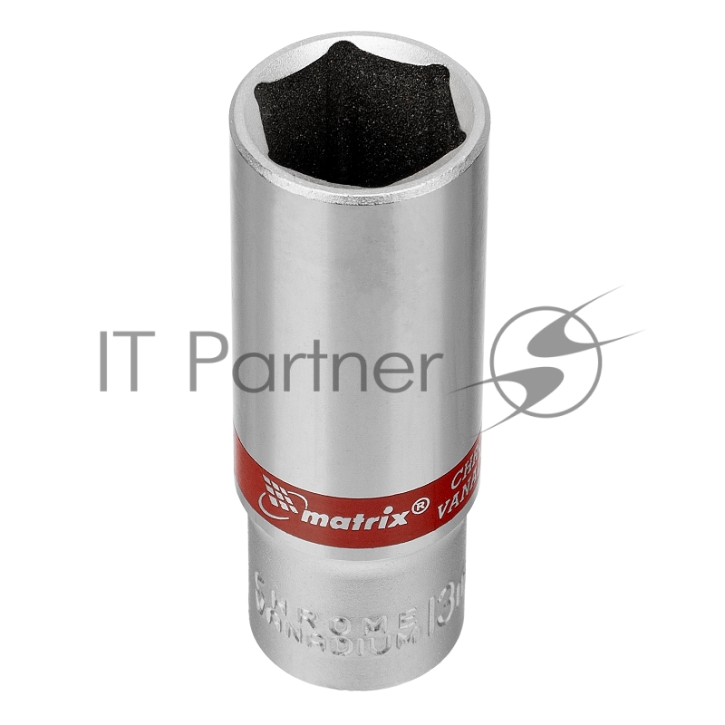 Набор удлиненных торцевых головок MATRIX 13592, 1/4, 6-ти гр., CrV, 10шт., 4-13мм