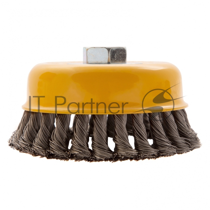 Щетка для УШМ DENZEL 125 мм, Чашка , крученая нержавеющая проволока 0,5 мм, М14 746273