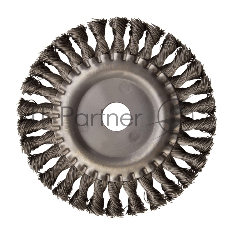 Щетка для УШМ DENZEL 150 мм, Плоская , крученая нержавеющая проволока 0,5мм 746343