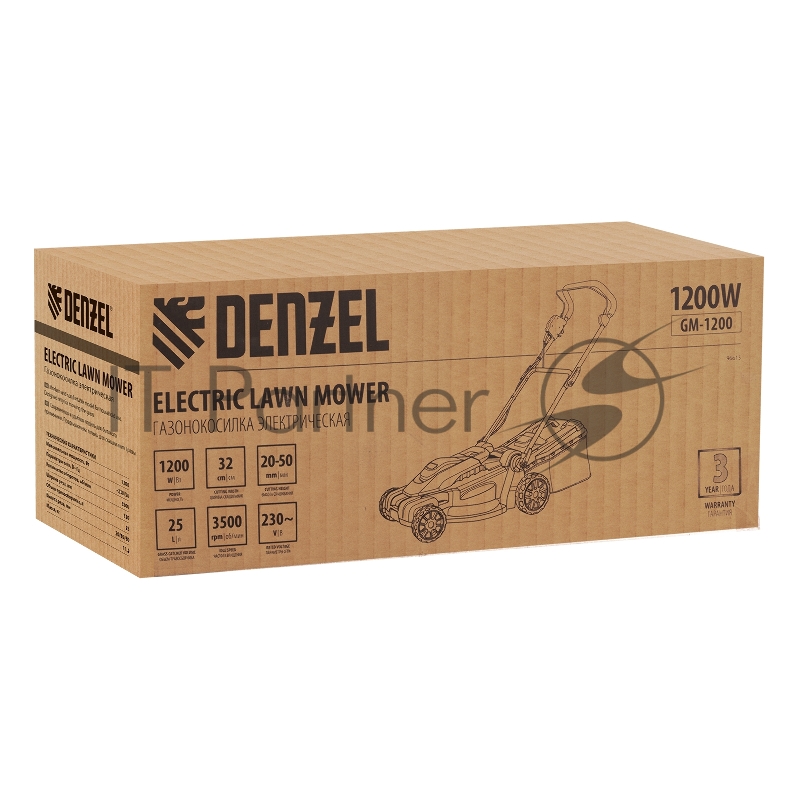 Газонокосилка электрическая Denzel GM-1200, 1200 Вт 96615