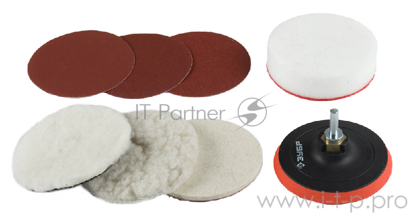 Набор насадок полировальных Зубр 3591-115-H7 7 шт. (115 мм) для дрели