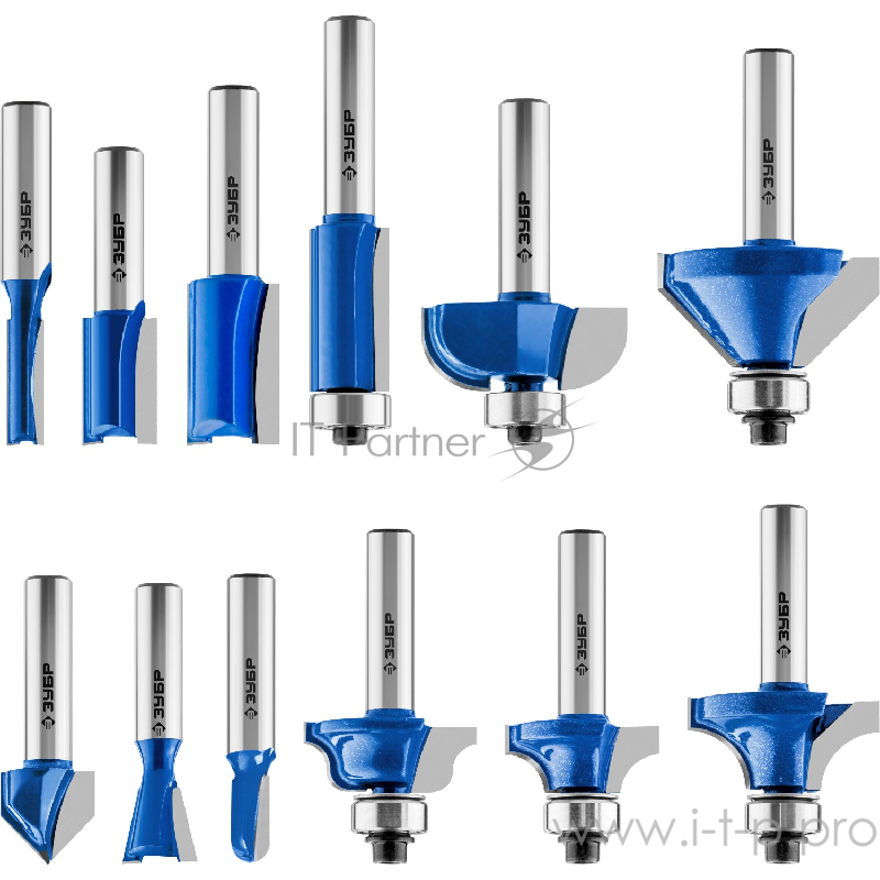 Набор фрез по дереву Зубр 28796-H12 (12 шт хвостовик 8 мм)