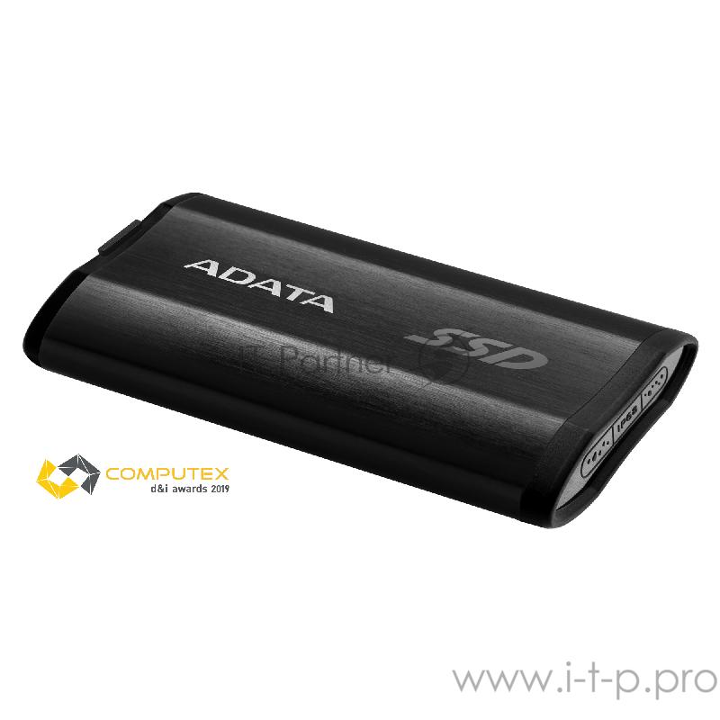 Накопитель внешний 1.8 1TB ADATA SE800 Black External SSD ASE800-1TU32G2-CBK USB 3.2 Gen 2 Type-C, 1000R, USB 3.2 Type-C to C cable,USB 3.2 Type-C to A cable, Quick Start Guide, Tough-IP68 dustproof and waterproof, Military-Grade shockproof, RTL