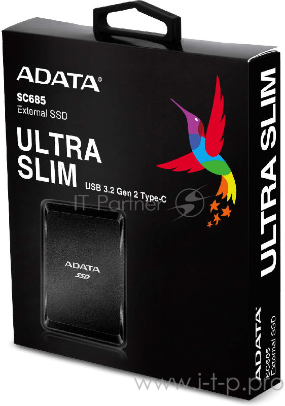 Накопитель внешний 2.5 500GB ADATA SC685 Black External SSD ASC685-500GU32G2-CBK USB 3.2 Gen 2 Type-C, 530/460, USB 3.2 Type-C to C cable,USB 3.2 Type-C to A cable, Quick Start Guide, RTL