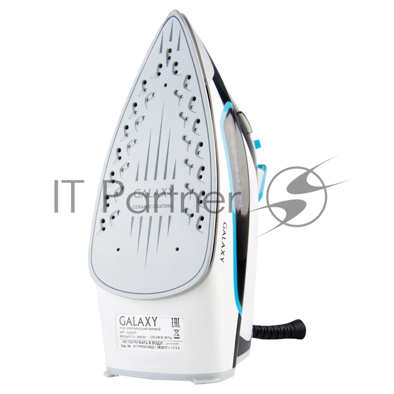 Утюг GALAXY GL 6107 2800 Вт, керамическое покрытие подошвы, уплотнитель крышки резервуара, функции: «автоотключение», «самоочистка», «антикапля», «антинакипь», индикатор автоотключения, указатель максимального уровня воды,