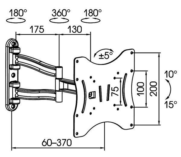 Крепеж Kromax TECHNO-3 white, Кр. алюм. наст. для TV 15
