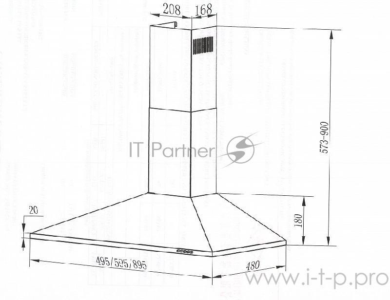 Кухонная вытяжка MAUNFELD Cork 50 черный