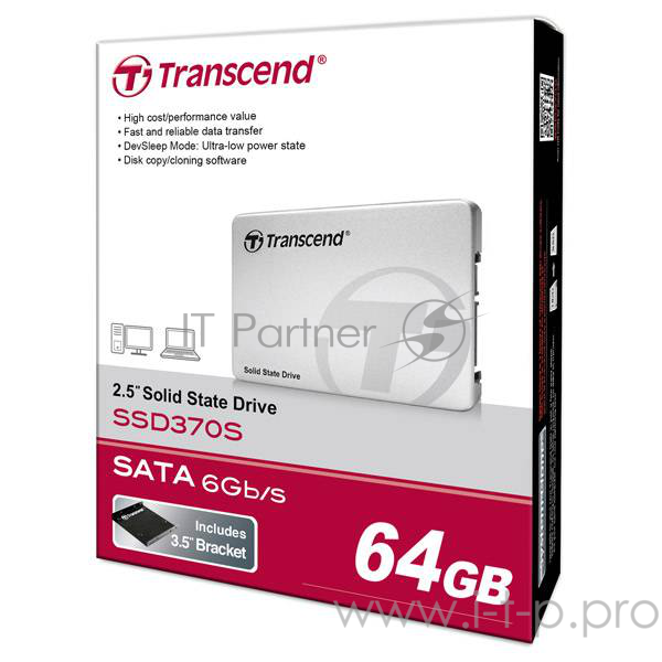 Накопитель 2.5 SSD Transcend SATA-III 64Gb (TS64GSSD370S)
