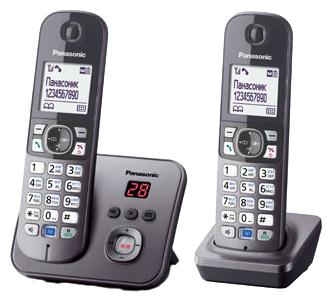 Радиотелефон Panasonic KX-TG6822RUM, DECT, с опред.номера, с автоотв., доп. трубка, серый