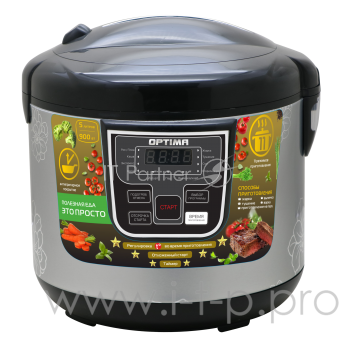 Мультиварка OPTIMA MC-5101 (11 реж., Led-диспл., антиприг.покр.чаши, электр. упр.,аксесс.,5л,900Вт) черный цветы