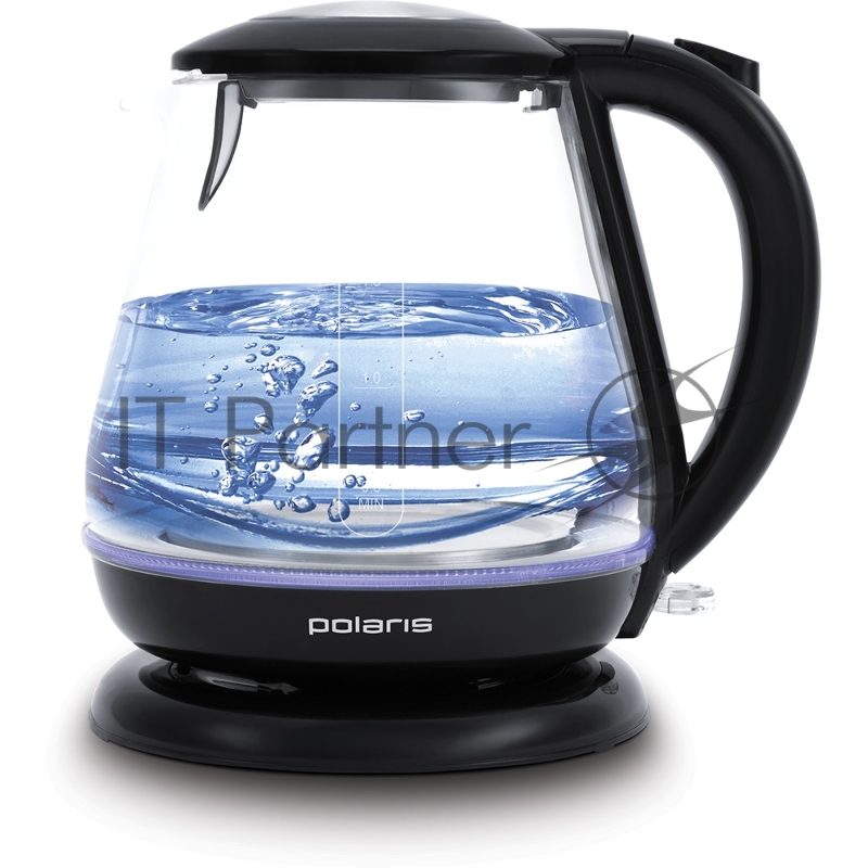Чайник электрический Polaris PWK-1859 СGL (2200W,1,8л, диск, стекло) черный