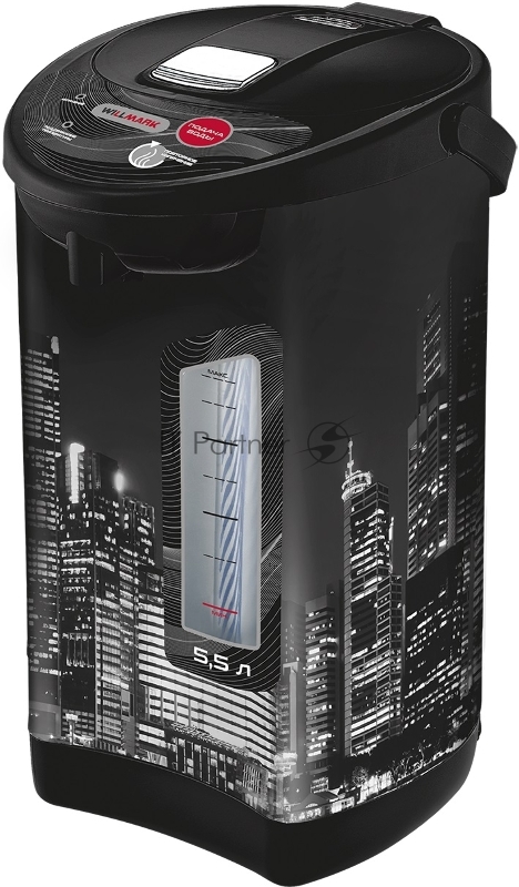 Термопот WILLMARK WAP-603IS (5.5л, 2 сп. нал.воды,повт.кипяч.,чер. пластик, 900W, 2 г. гар.)