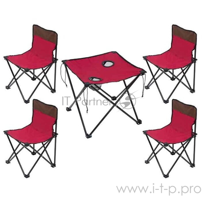 Набор складной (стол и четыре стула) в чехле TD-10 (темно-вишневый)