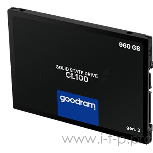 Накопитель SSD 2.5 Goodram 960Gb CL100 gen.3 <SSDPR-CL100-960-G3> (SATA3, up to 540/460MBs, 3D TLC, 7mm)