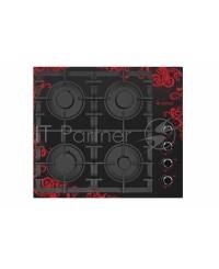 Варочная поверхность газовая GEFEST СВН 2230 К16, закаленное стекло, черная, с рисунком