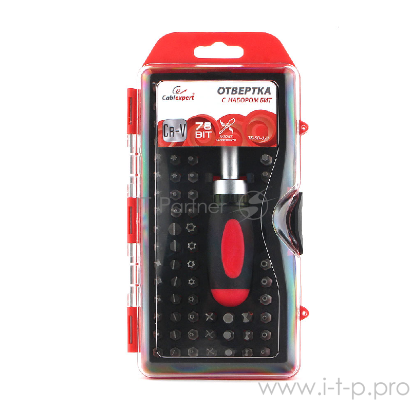 Отвертка с набором бит Cablexpert TK-SD-371 (79 предметов)
