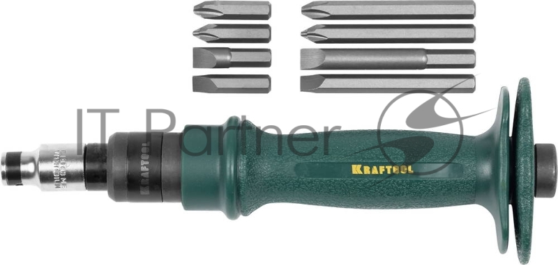 Отвертка KRAFTOOL 25550-H10 ударно-поворотная, реверсивная, сменные биты, 8шт, набор 10 предметов