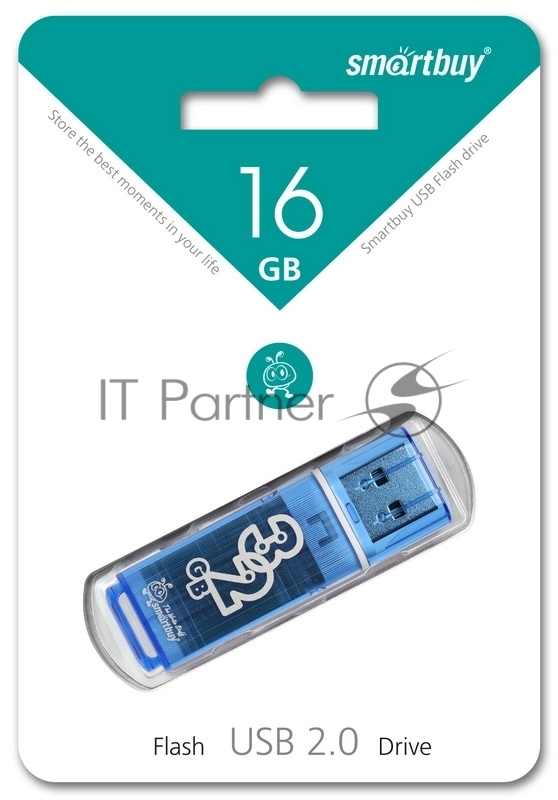 Носитель информации Smartbuy USB Drive 16Gb Glossy series Blue SB16GBGS-B
