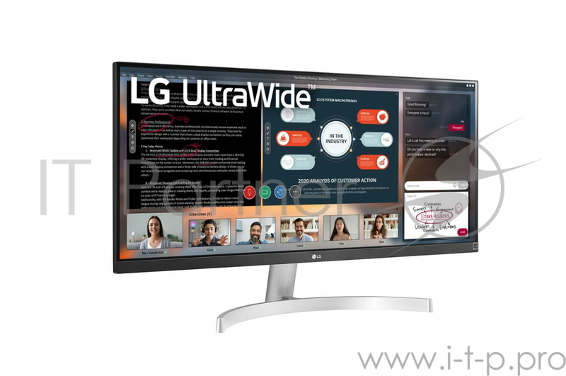 Монитор LG 29 UltraWide 29WN600-W белый IPS LED 21:9 HDMI M/M матовая 250cd 178гр/178гр 2560x1080 DisplayPort FHD 4.7кг