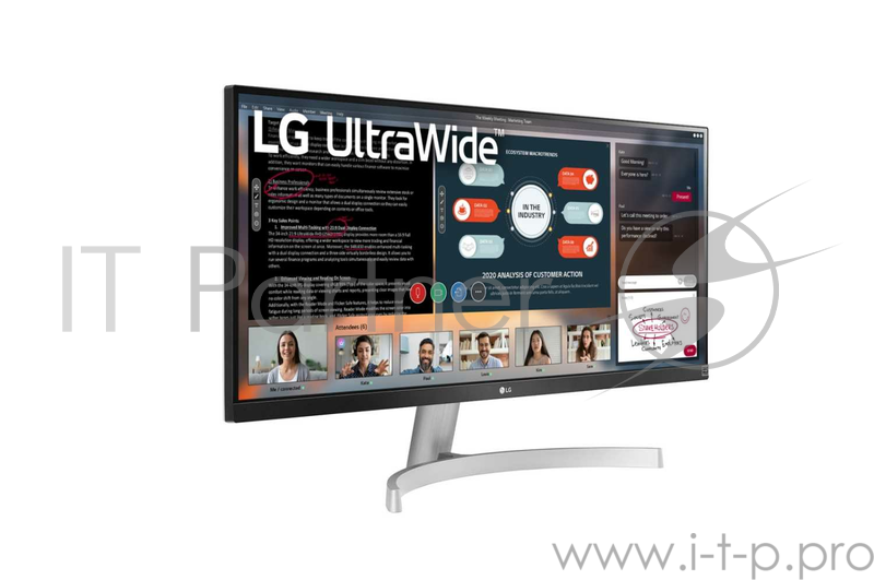 Монитор LG 29 UltraWide 29WN600-W белый IPS LED 21:9 HDMI M/M матовая 250cd 178гр/178гр 2560x1080 DisplayPort FHD 4.7кг