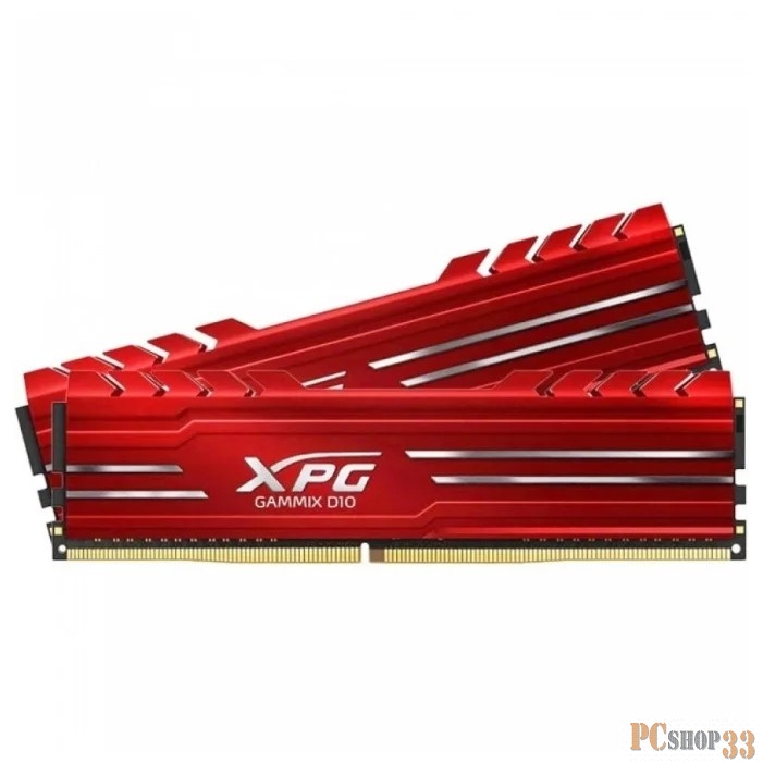 32GB ADATA DDR4 3000 DIMM XPG GAMMIX D10 Red Gaming Memory AX4U3000716G16A-DR10 Non-ECC, CL16, 1.35V, 2048x8, Kit (2x16GB), RTL