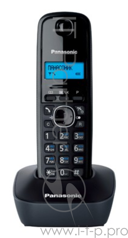 Радиотелефон Panasonic KX-TG1611RUH, DECT, с опред.номера, черно-серый