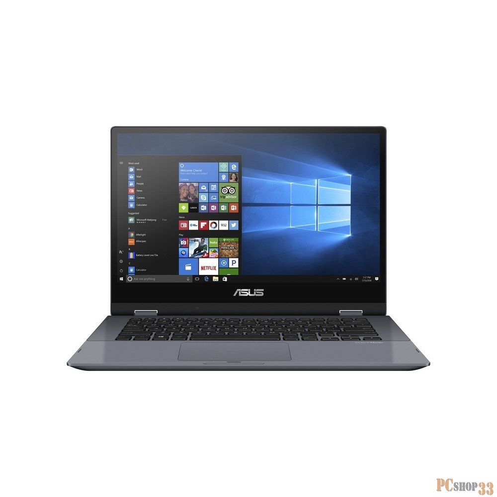 Трансформер Asus VivoBook TP412FA-EC518T Pentium 5405U/4Gb/SSD128Gb/Intel UHD Graphics/14/Touch/FHD (1920x1080)/Windows 10/grey/WiFi/BT/Cam