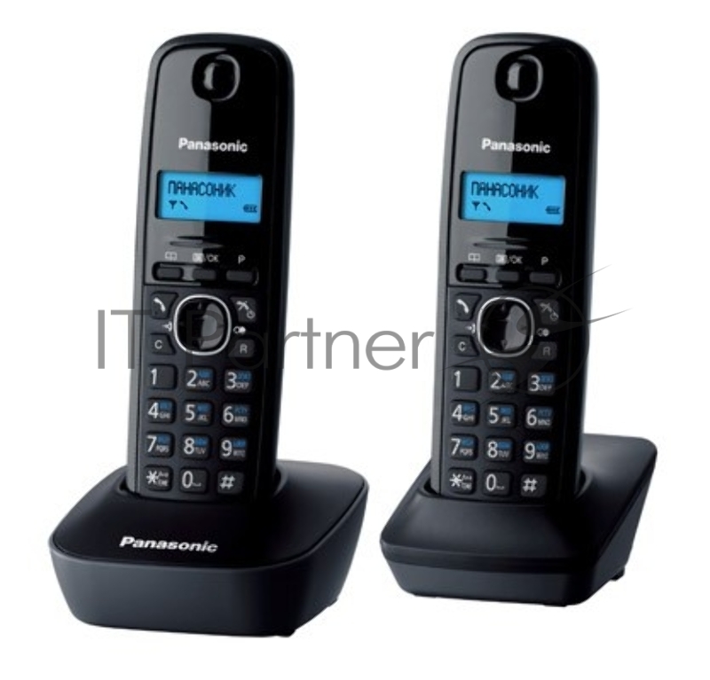 Радиотелефон Panasonic KX-TG1612RUH, DECT, с опред.номера, доп.трубка, черно-серый