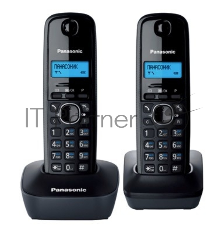 Радиотелефон Panasonic KX-TG1612RUH, DECT, с опред.номера, доп.трубка, черно-серый