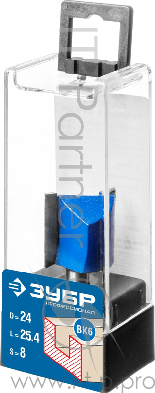 Фреза пазовая прямая ПРОФЕССИОНАЛ (24х25х57.5 мм хвостовик 8 мм) Зубр 28753-24-25