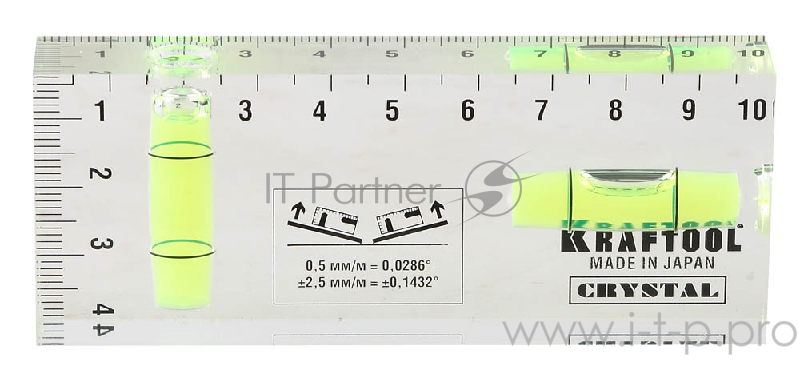 Уровень 2 ампулы, 40х100 мм KRAFTOOL CRYSTAL 1-34865-040