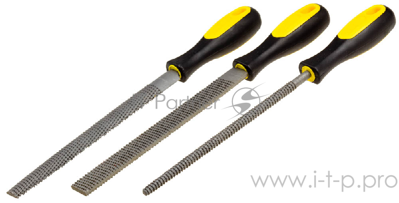 Ручной инструмент Набор STAYER Рашпиль STANDARD, пластмассовая, двухкомпонентная рукоятка, 200 мм, 3 шт (1690-20-H3_z01)