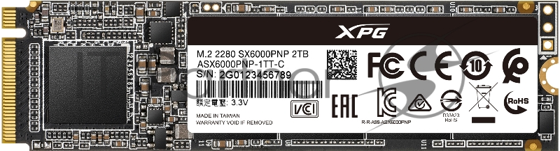 Накопитель SSD A-Data PCI-E x4 2Tb ASX6000PNP-2TT-C XPG SX6000 Pro M.2 2280