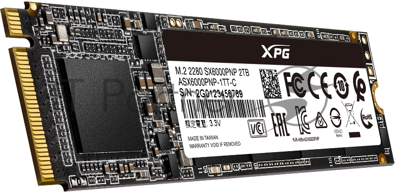 Накопитель SSD A-Data PCI-E x4 2Tb ASX6000PNP-2TT-C XPG SX6000 Pro M.2 2280