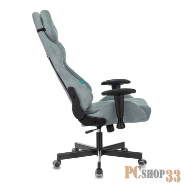 Кресло игровое Бюрократ VIKING KNIGHT LT28 FABRIC серо-голубой крестовина металл