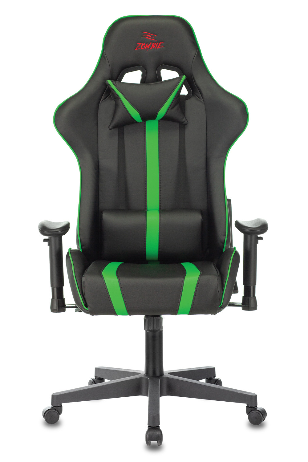 Кресло игровое Бюрократ VIKING ZOMBIE A4 GN черный/зеленый искусственная кожа