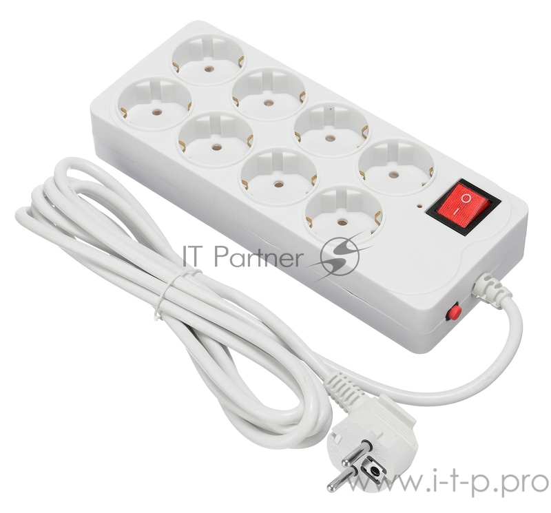 Сетевой фильтр Buro 800SH-3-W 3м (8 розеток) белый (коробка)