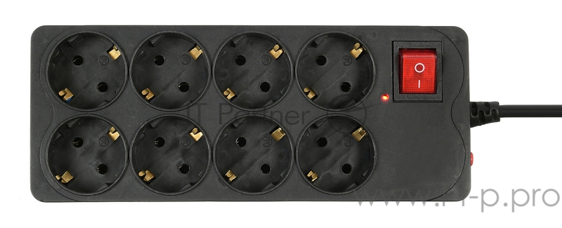 Сетевой фильтр Buro 800SH-3-B 3м (8 розеток) черный (коробка)