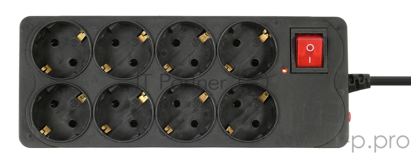 Сетевой фильтр Buro 800SH-1.8-B 1.8м (8 розеток) черный (коробка)